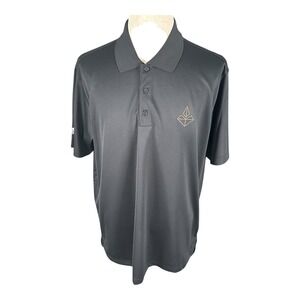 Adidas Mens Golf Polo Shirt XL Climalite Black Short‎ Sleeve Polyester Jersey